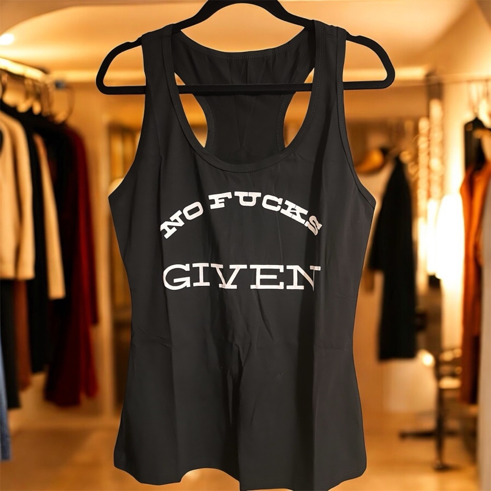Black Graphic Tank Top